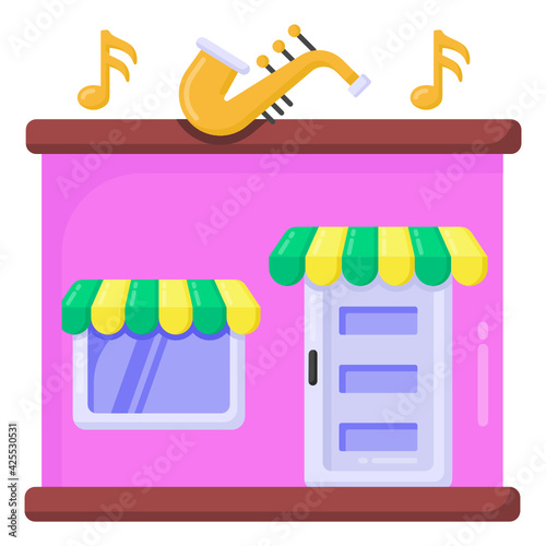 
A well designed flat icon of music studio 

