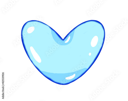 Heart water design illustration material