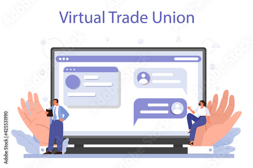 Trade union online service or platform. Employees care idea.