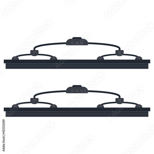 Car windshield wipers vector illustration isolated on a white background.