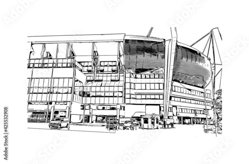Fotografi Building view with landmark of Eindhoven is the 
city in the Netherlands