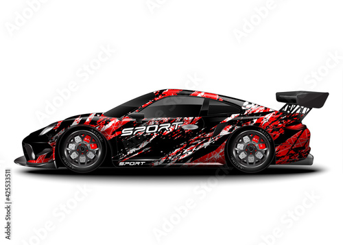 Abstract background racing sport car for wrap decal sticker design and vehicle livery