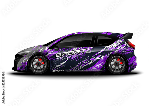 Abstract background racing sport car for wrap decal sticker design and vehicle livery