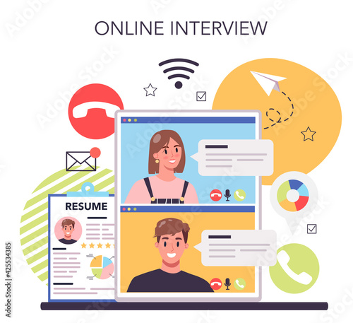 Human resources online service or platform. Idea of recruitment