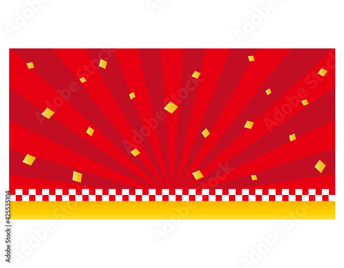 放射線の和風背景　和柄　正月　