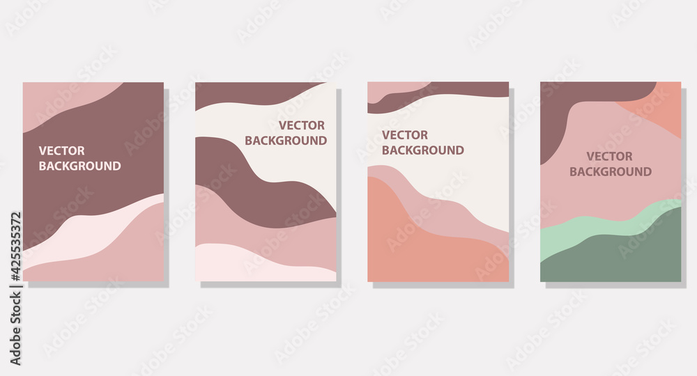 Vector set of abstract backgrounds in minimal trendy style with space for text Vector set of abstract backgrounds in minimal trendy style with space for text