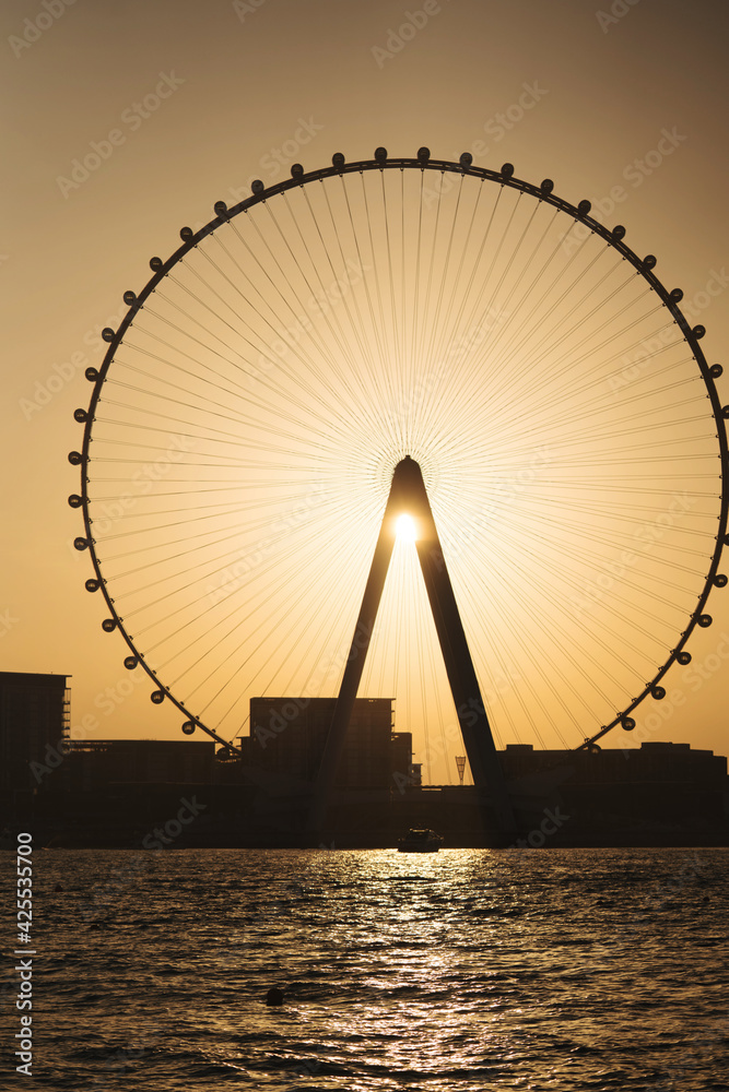 Dubai Eye Ferris wheel at sunset