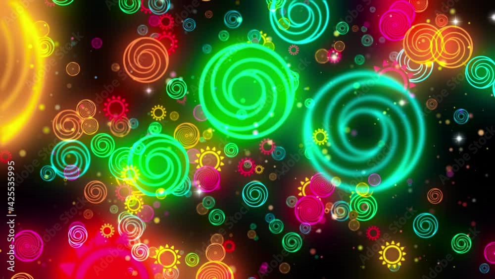 Neon Circles Colorful Background Looped Video Neon Circles Colorful Background Looped Video