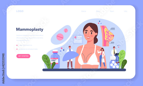 Plastic surgeon web banner or landing page. Idea of body and face