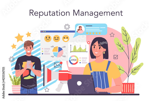 Company reputation concept. Building relationship with people
