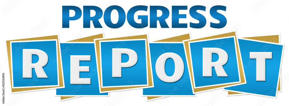 Progress Report Blue Blocks Text Progress Report Blue Blocks Text