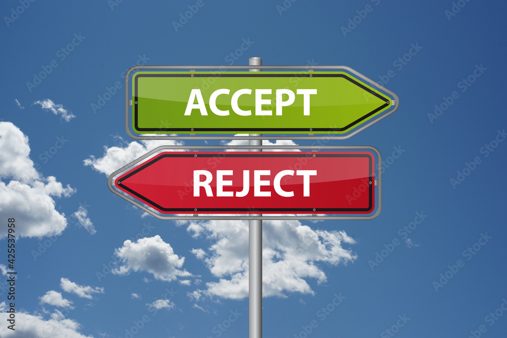 Accept or deny signposts opposite directions choose options job relationship Accept or deny signposts opposite directions choose options job relationship