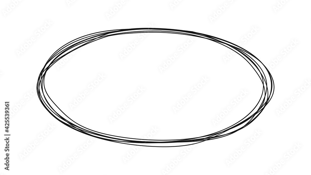 Oval hand-drawn isolated on a white background. Doodle style. Design elements. Frame sketches. Vector illustration Oval hand-drawn isolated on a white background. Doodle style. Design elements. Frame sketches. Vector illustration