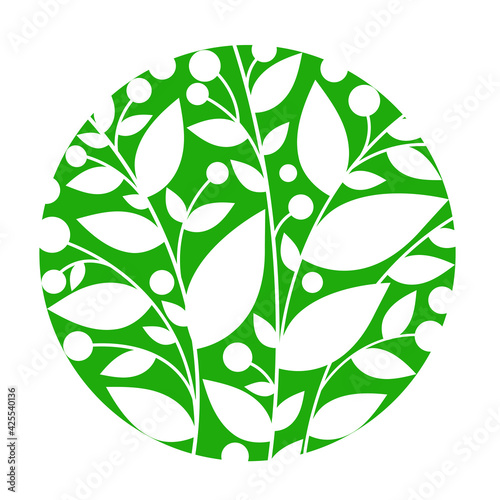 Green floral circkle