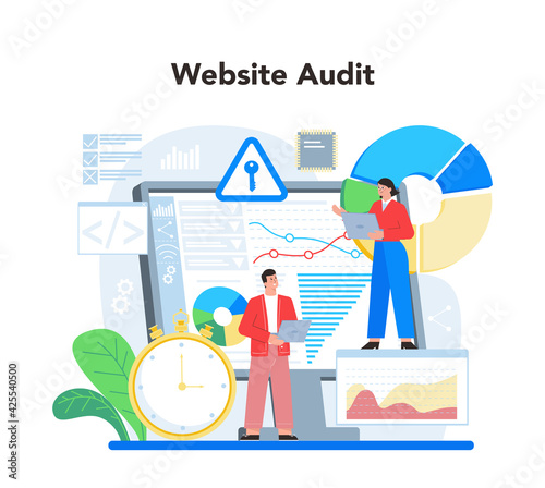 SEO specialist concept. Idea of search engine optimization for website