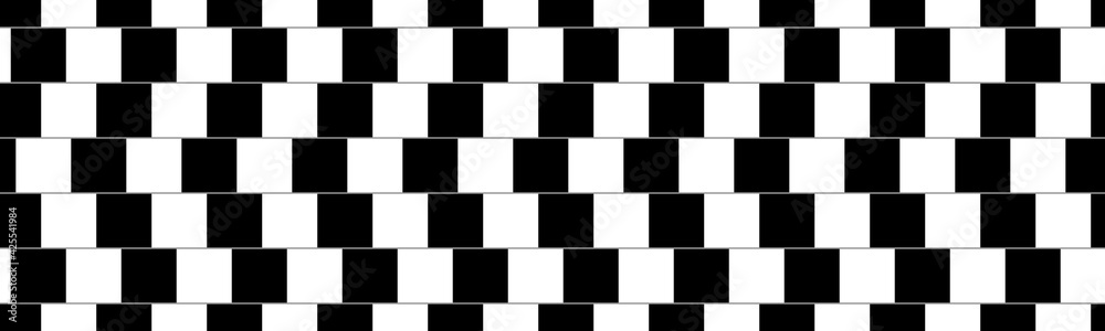 Are these lines parallel and horizontal, yes they are. Classic optical illusion made as seamless pattern, vector design image.