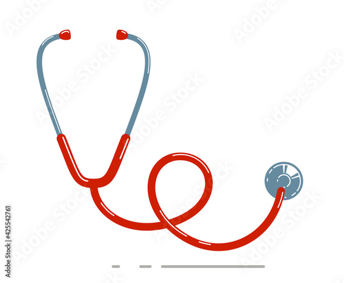 Stethoscope vector simple icon isolated over white background.