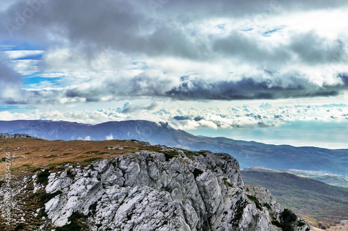 mountains and forests of crimea on an autumn day