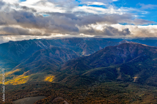 mountains and forests of crimea on an autumn day