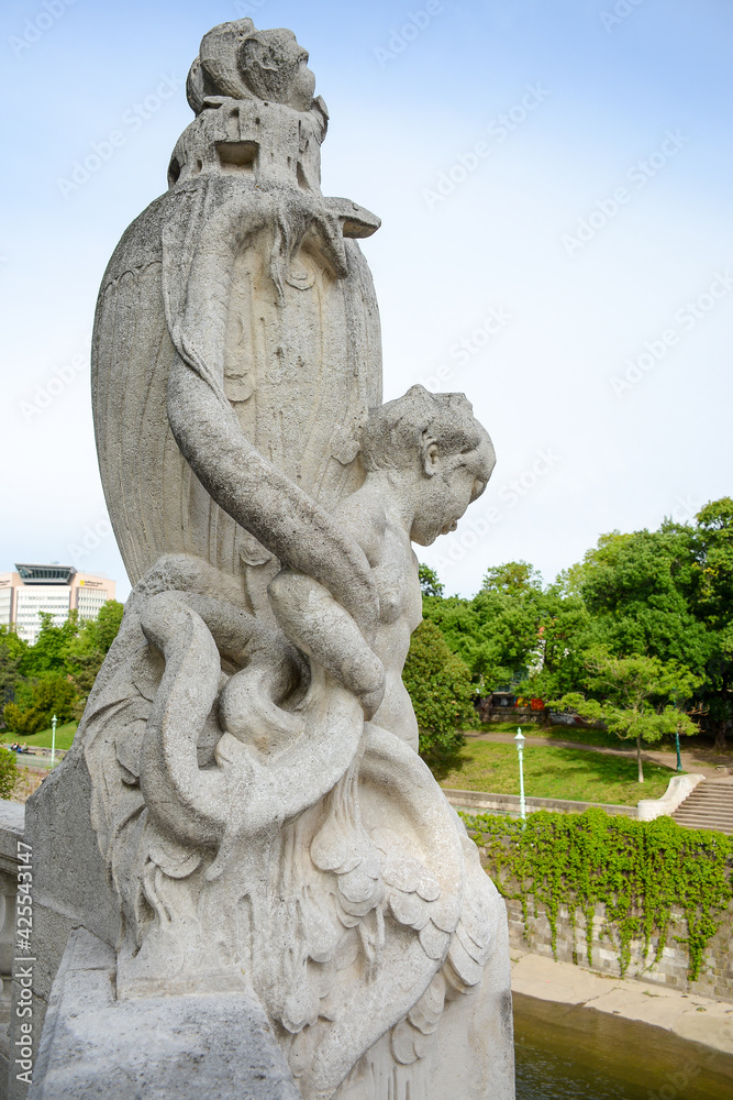 Vienna, Austria - July 25, 2019: Stadtpark popular park in Vienna Vienna, Austria - July 25, 2019: Stadtpark popular park in Vienna