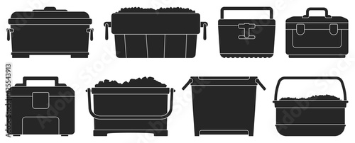 Box for ice vector illustration on white background. Isolated black set icon icebox. Vector black set icon box for ice.