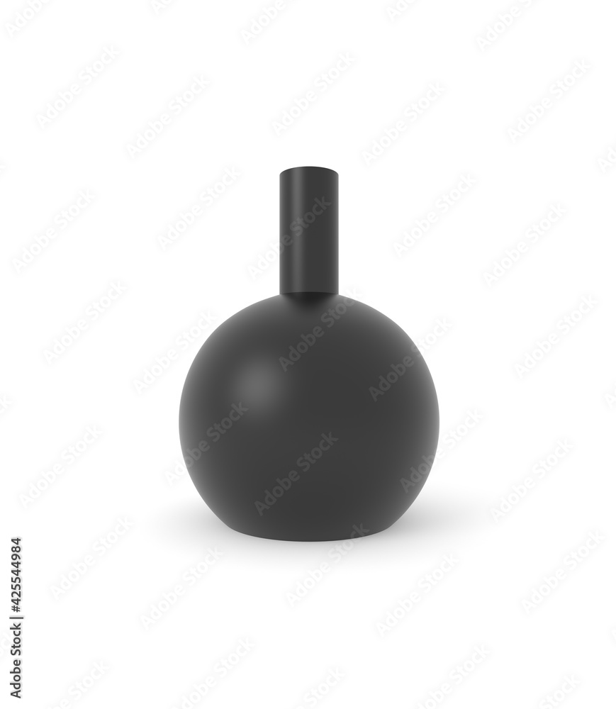 Porcelain black Decor Vases. 3D Rendering Studio Render on a white background. Porcelain black Decor Vases. 3D Rendering Studio Render on a white background.