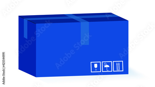 Cardboard box for moving or shipping. Isolated on a white background. Vector illustration