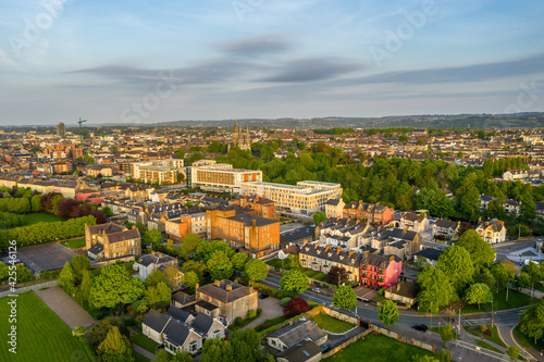 Cork City Ireland amazing scenery aerial drone view sunset 
