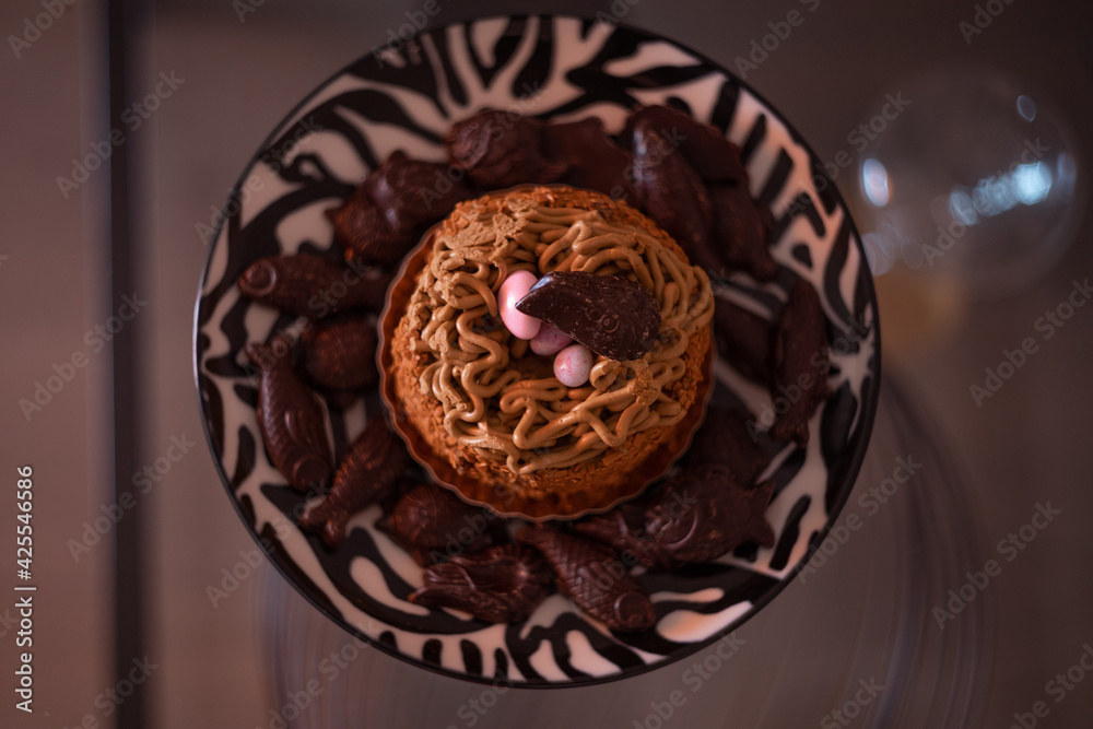 Nid de Pâques, easter dessert, traditional french Nid de Pâques, easter dessert, traditional french