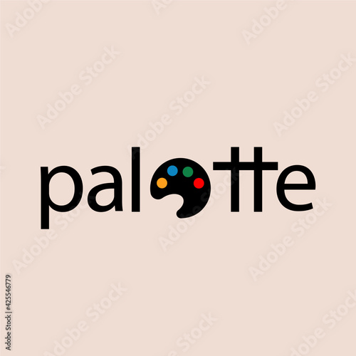  Color Platte with oil painting with words.