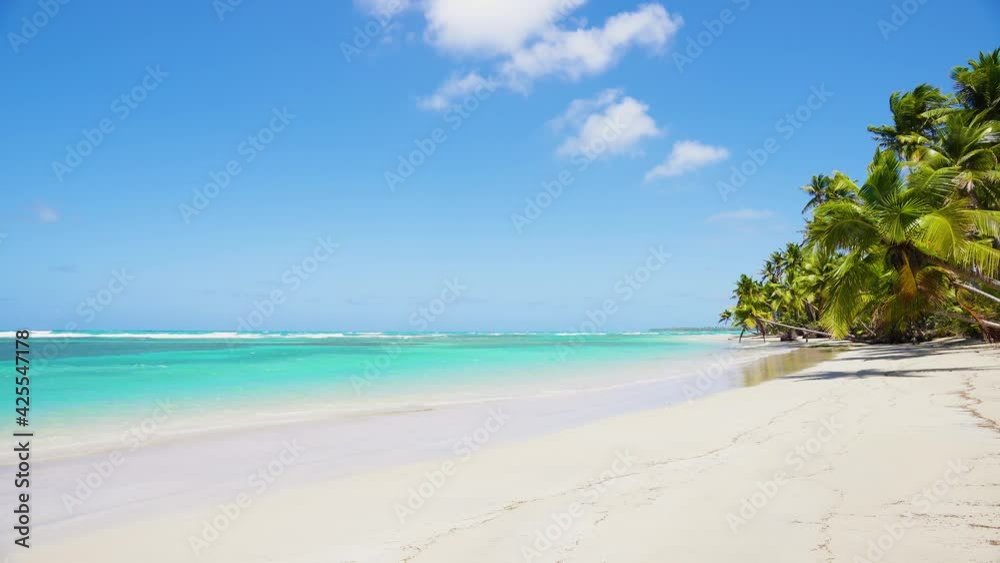 Empty white sand beach landscape on summer sunny days. Empty white sand beach landscape on summer sunny days.