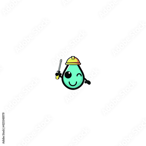 Cute Water Cartoon Character Vector Illustration Design. Outline, Cute, Funny Style. Recomended For Children Book, Cover Book, And Other.