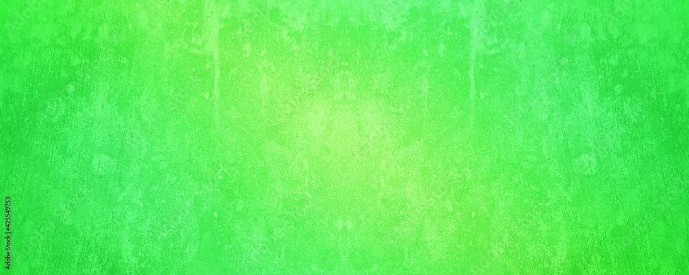 Green background with grunge texture. Bright lime color abstract vintage banner