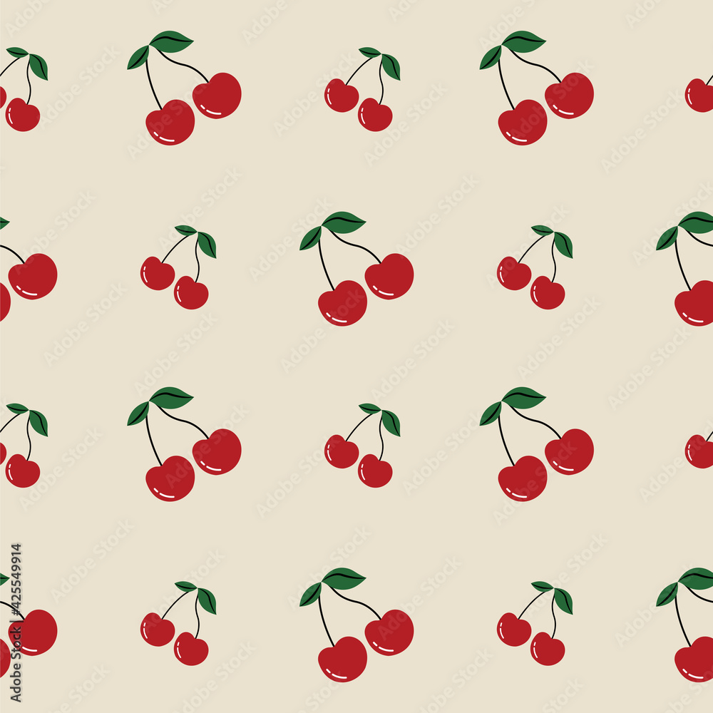 Cherry Pattern Background Vector Image Cherry Pattern Background Vector Image