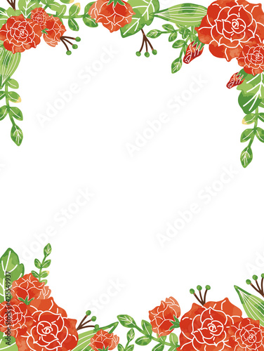 薔薇の縦のフレーム