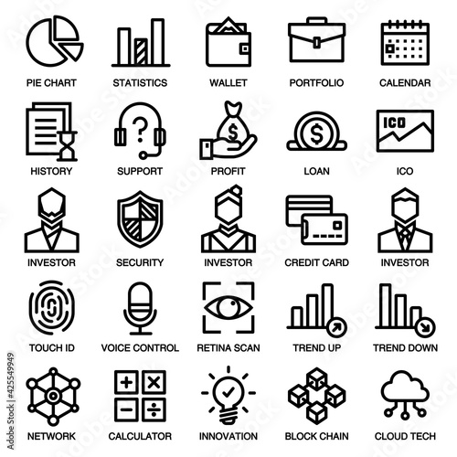 Fintech Icon Set Vector image. Editable stroke. 48 x 48 pixels perfect.  - Recommendations - Full Size 300px x 300px  Stroke 2px -