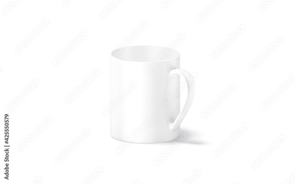 Blank ceramic 11oz mug with handle mockup stand, side view Blank ceramic 11oz mug with handle mockup stand, side view