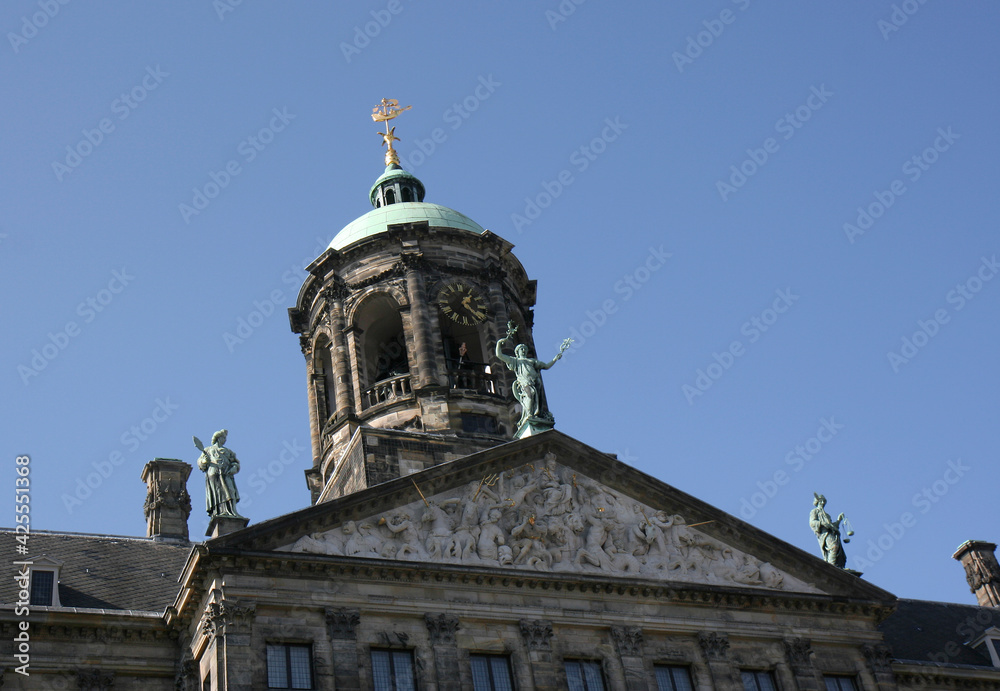 Details of The  Royal Palace in Amsterdam, Netherlands