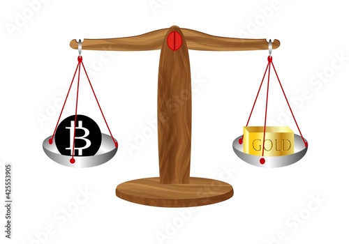 El bitcoin la alternativa al oro. El bitcoin y y el oro equiparan su valor.