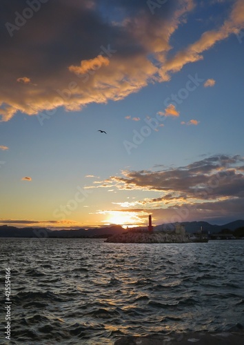 sunset over the sea