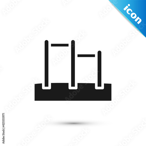 Grey Sport horizontal bar icon isolated on white background. Vector