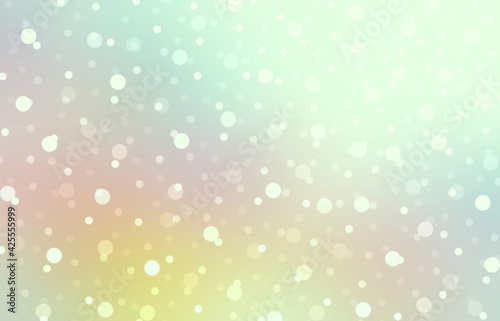 Bokeh pastel iridescent blurred background. Light yellow pink green gradient. Spring wondeful abstract textured illustration. photo