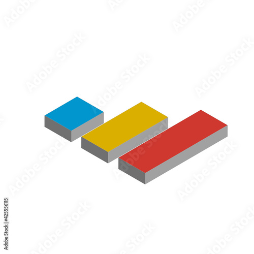 3D Graph Icon in trendy fla...