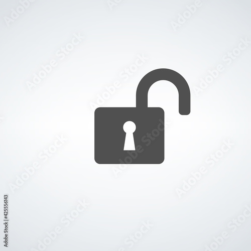 Unlock simple icon with key...