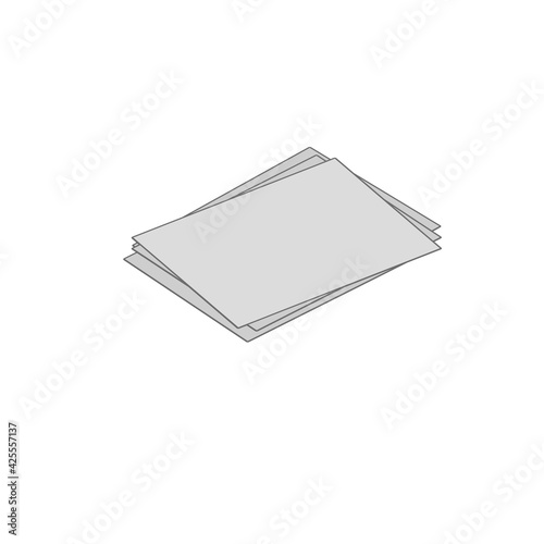 3d Isometric Document pile,...