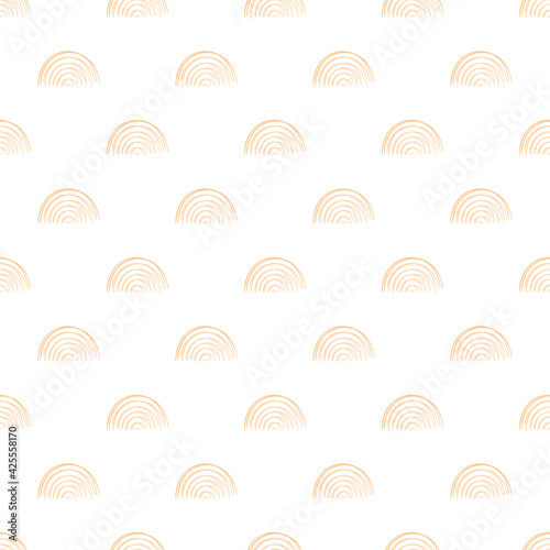 Seamless pattern with abstract twisted arc elements. Minimalists style.