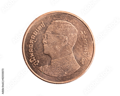 Slika na platnu Thailand twenty five baht coin on a white isolated background