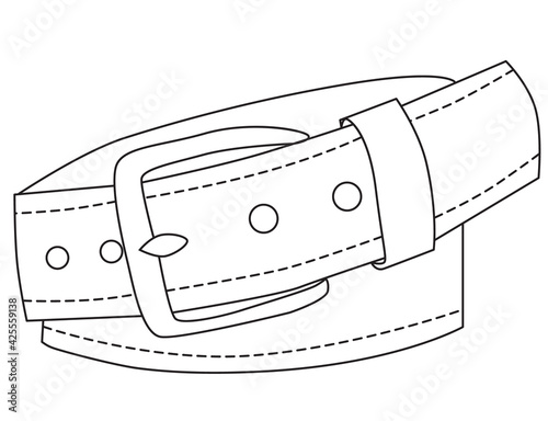 contour, sketch belt on white background