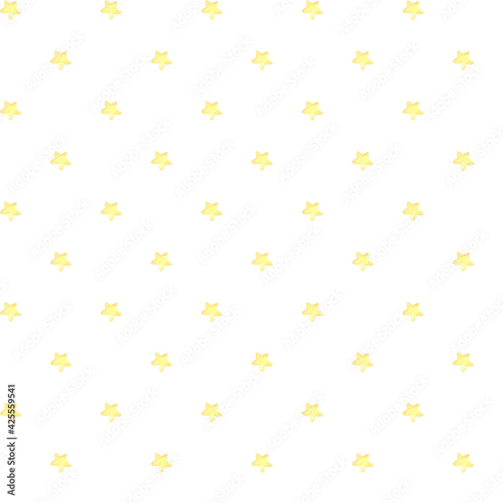 Watercolor pattern with shiny and bride stars on white background. Ideal for pajamas, bedding, party wrapping Watercolor pattern with shiny and bride stars on white background. Ideal for pajamas, bedding, party wrapping