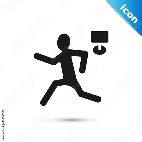 Grey Murder icon isolated on white background. Body, bleeding, corpse, bleeding icon. Concept of crime scene. Vector
